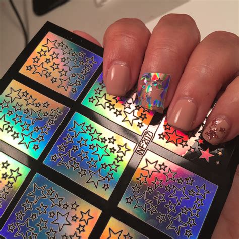 Pink Glitter Stars Over Nude Manicure Bluebrainreviews