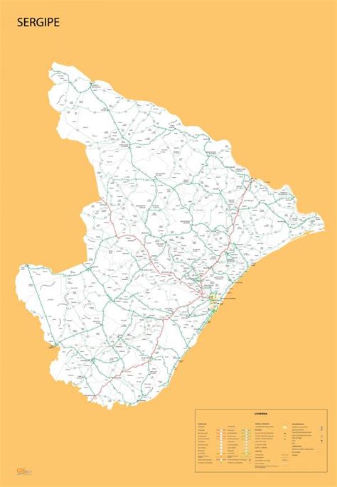 Mapa Pol Tico Rodovi Rio De Sergipe Cm Comprimento X Cm Altura