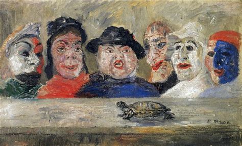 Masks Looking at a Tortoise, 1894 - James Ensor - WikiArt.org