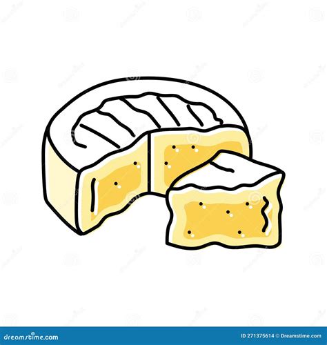 Camembert Cheese Food Slice Color Icon Vector Illustration Stock Vector