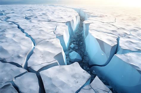 Une Fissure Dans La Glace Est Montrée Dans Cette Illustration Photo