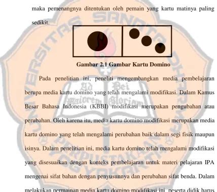 Pengembangan Media Kartu Domino Modifikasi Untuk Materi Sifat Bahan