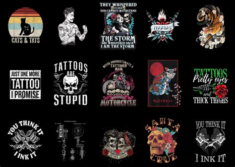 15 Tattoo Shirt Designs Bundle For Commercial Use Tattoo T Shirt