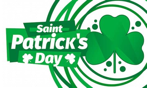 Premium Vector Happy Saint Patricks Day Irish Holiday Clover And