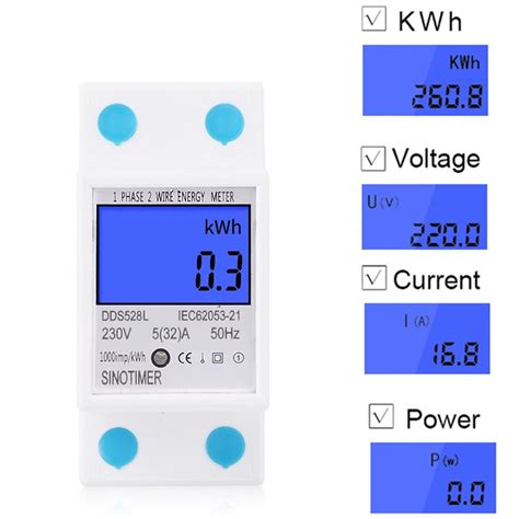 Moniteur Monophas Deux Fils Din Rail Wattm Tre Num Rique