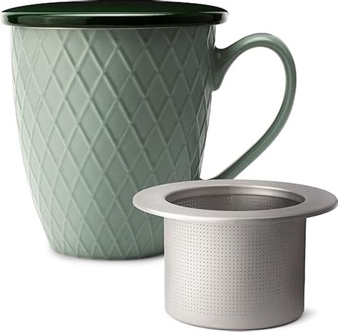 KIVY Große Teetasse mit Deckel und Sieb 650ml XXL Tasse groß