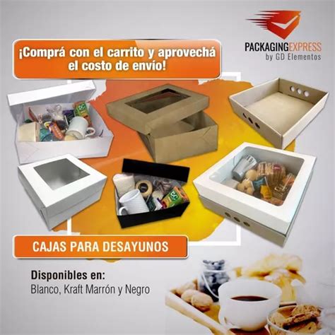 Cajas Para Desayunos Mediana Kraft Pack X Con Visor En Venta En