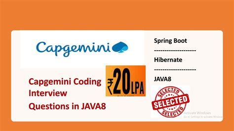 Capgemini Java Coding Interview Question Answers Java