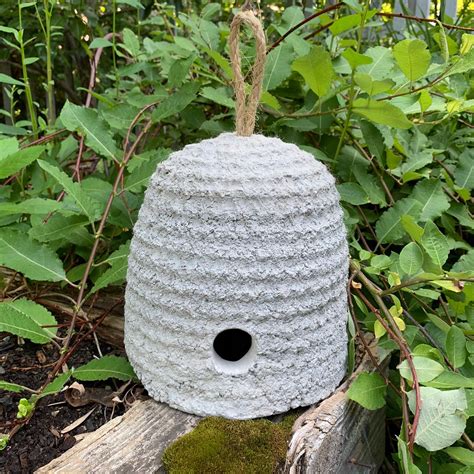 Hypertufa Bee Skep Bee Skep Bee Hive Bee Garden Decor Etsy