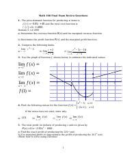 Math Final Exam Review Part Doc Math Final Exam Review