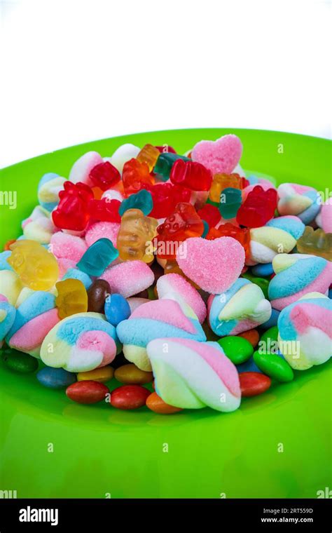 Piles Of Various Kinds Of Sweets And Candies Milk Chocolate Candy And