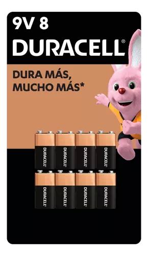 Pila 9V Duracell Alcalinas batería cuadrada 8 pilas