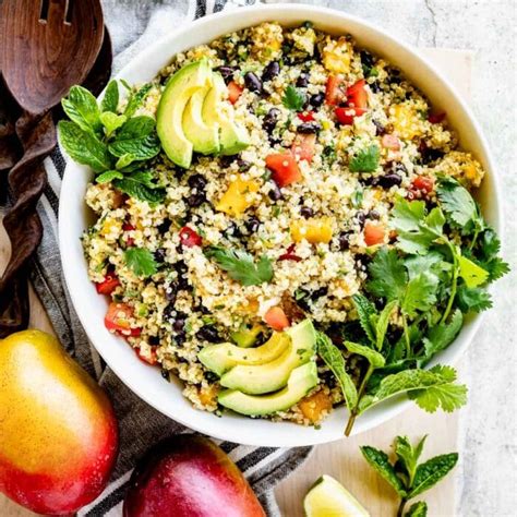 Southwest Quinoa Salad With Black Beans Mango And Avocado