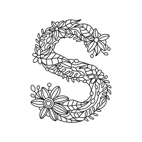 Premium Vector Letter S Coloring Book For Adults Vector