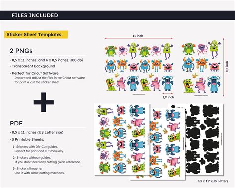 Monster Stickers, Printable Stickers, Cute Monsters, Print at Home ...