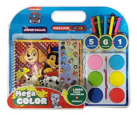 Paw Patrol Mega Color Libro Para Pintar Super Valija Cuotas Sin