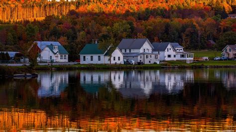 House Forest Reflection Water Trees Grass Nature Landscape Fall