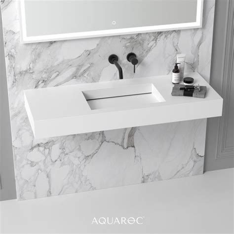 Fiora Wall Hung Stone Basin Mm Aquaroc