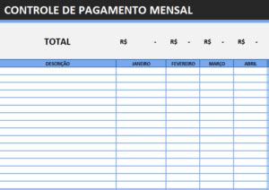 Controle De Pagamento Mensal Gr Tis Smart Planilhas