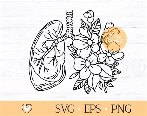 Lungs Svg Floral Lungs Svg Human Lung Svg Png Etsy