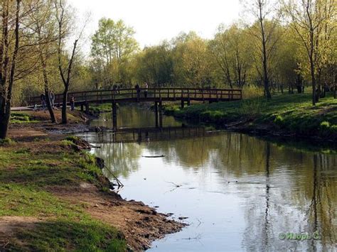 A wooden bridge over Yauza river - Moscow