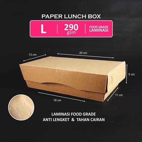 Jual Lunch Box Kotak Makan L Laminasi Tebal Gsm Paper Kraft Coklat