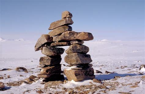 Inuit Monument Stock Image Image Of Pole Polar Penguins 749253