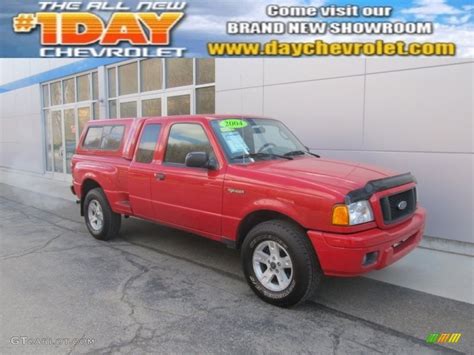 2004 Bright Red Ford Ranger XLT SuperCab 4x4 91810949 Photo 16