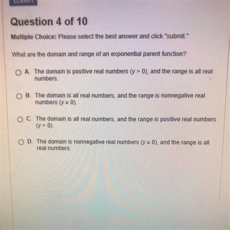 What Are The Domain And Range Of An Exponential Parent Function