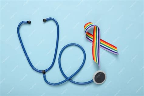 Premium Photo Stethoscope With Lgbt Rainbow Ribbon Pride Tape Symbol