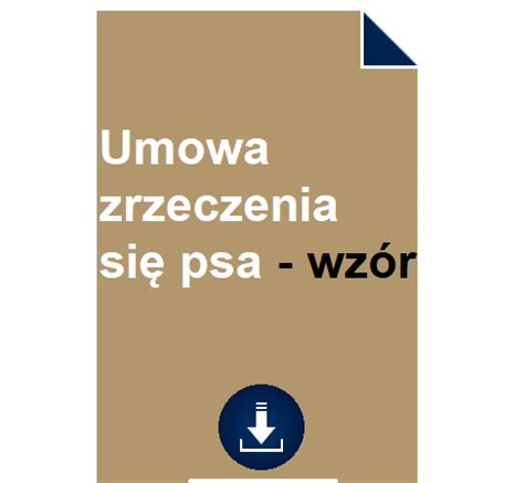 Umowa Zrzeczenia Si Psa Wz R Pobierz