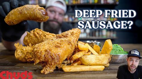 Fish Chips Battered Sausage Chuds Bbq Youtube