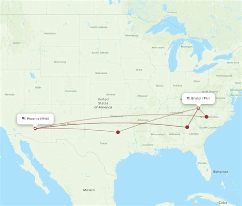 All Flight Routes From Phoenix To Bristol Vajohnson Citykingsport Phx To Tri Flight Routes