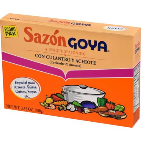 Goya Coriander Annatto Seasoning Pack Sazon Culantro Y Achiote