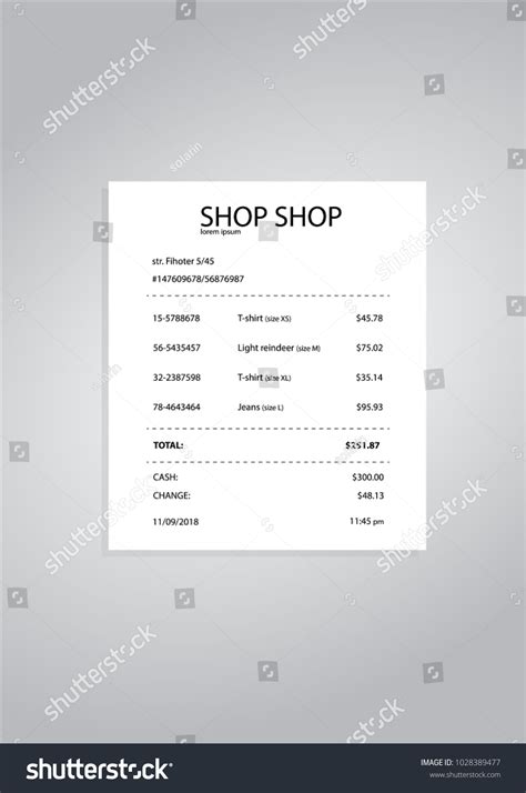 Realistic Paper Shop Receipt Barcode Vector Vector De Stock Libre De