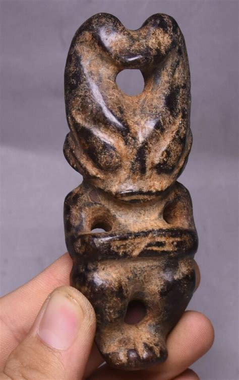 Cm Chinese Hongshan Culture Old Jade Carve Sun God Helios Niu Beast