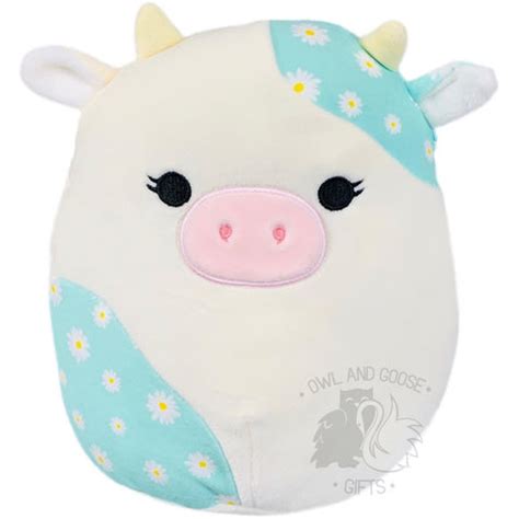 Squishmallow 8 Inch Belana the Cow Floral Easter Plush Toy - Owl & Goose Gifts