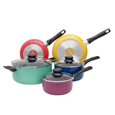 Proctor Silex 8 Piece Multi Color Aluminum Kitchen Pots Pans Cookware