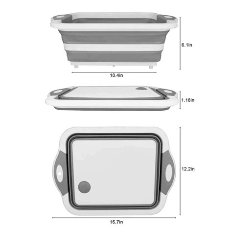 Collapsible Washing Up Bowl Foldable Chopping Cutting Board Kitchen