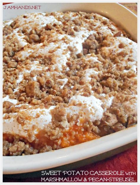 Sweet Potato Casserole With Marshmallow And Pecan Streusel