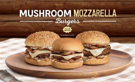 Aandw Canada Promotions Enjoy Mushroom Mozzarella Burgers Hot Canada