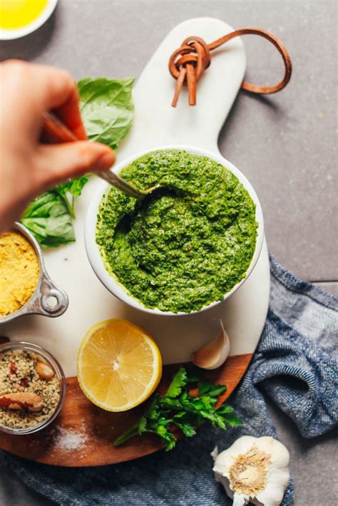 Super Green Vegan Kale Pesto Minimalist Baker Recipes