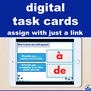 French Verbs De Infinitives Boom Digital Task Cards Verbe De