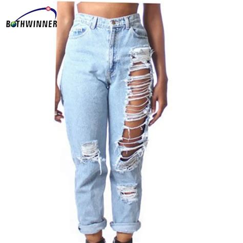 Bothwinner Plus Size Ripped Fading Jeans Vrouwen Denim Skinny Jeans