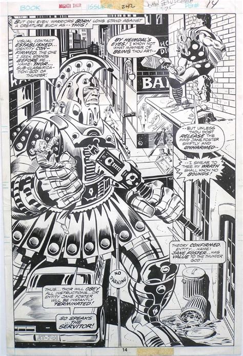 J Buscema Joe Sinnott THOR 242 Splash Page 14 WOOOW Comic Art