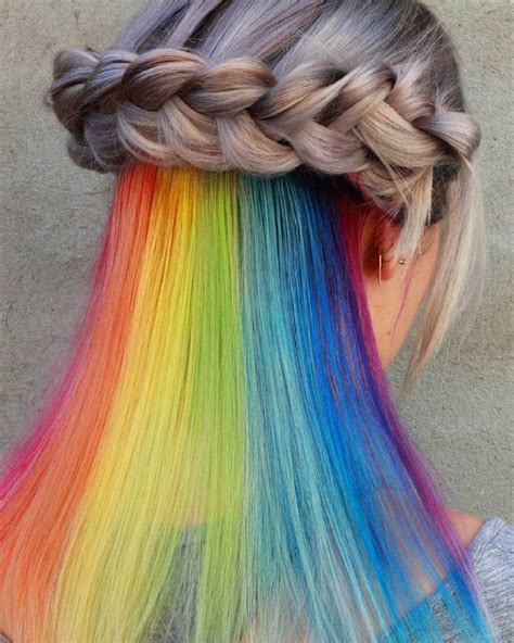 Cheveux Arc En Ciel Caché Comment Adopter La Tendance Hidden Rainbow