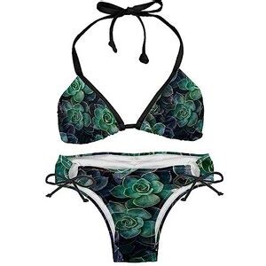 Suojapuku Bikini Da Donna Costume Da Bagno A Due Pezzi Fiore Di Cactus Verde Insiemi Del Bikini