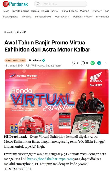 Awal Tahun Banjir Promo Virtual Exhibition Dari Astra Motor Kalbar Astra Motor Kalimantan Barat