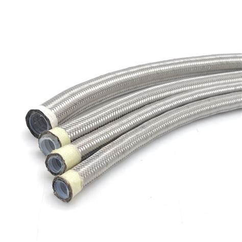 3 8 Stainless Steel 304 Wire Braided Convoluted PTFE Hose High Temperature