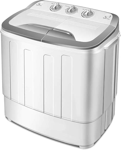 Giantex Portable Compact 13 Lbs Mini Twin Tub Washing Machine Washer Spin Dryer Grayandwhite